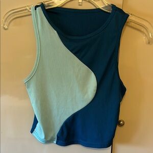 SHEIN Green Asymmetrical Sleeveless Tank Top